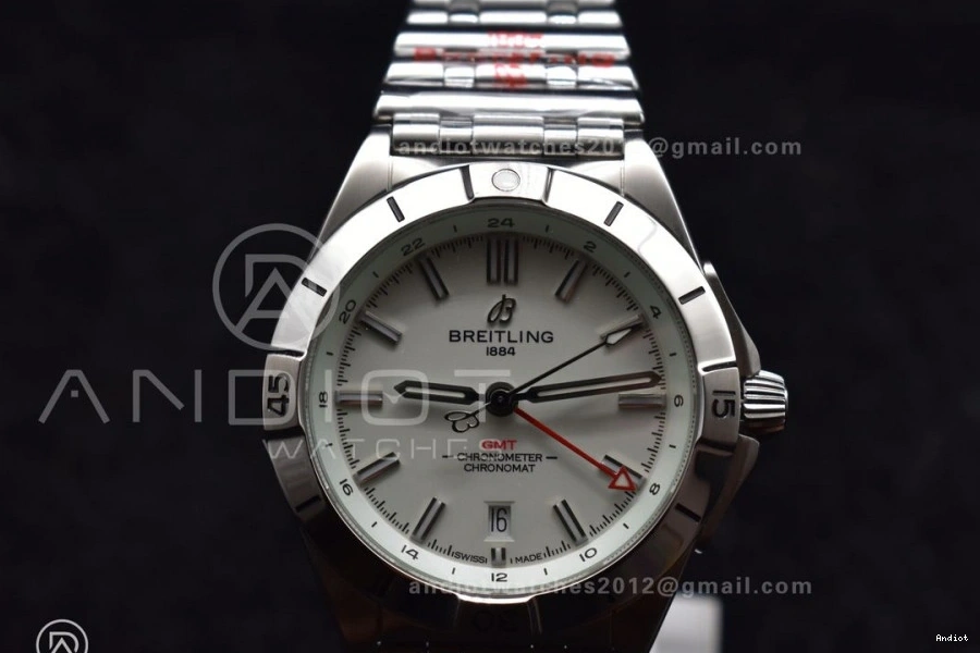 White 40mm 1:1 On SS Edition GMT Best Bracelet Factory Chronomat A2836 Dial Breitling BLS Automatic 0320